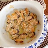 ムール貝のマヨパン粉焼き